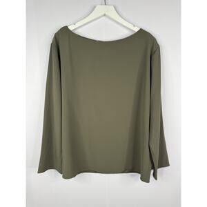 Aritzia Babaton Sophos Crepe Top Sz M Olive Green NEW Lagenlook Minimalist $110